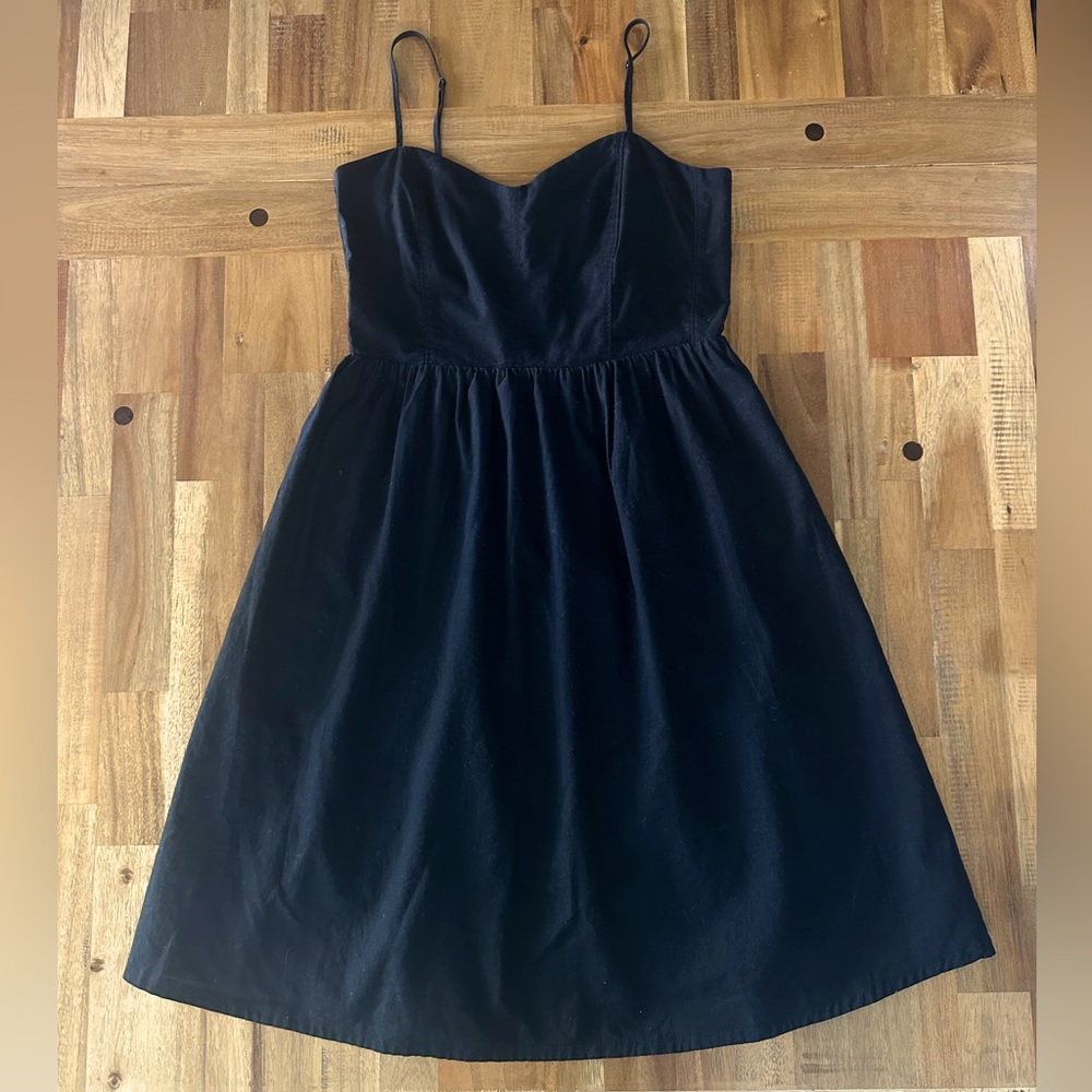 Black knee-length, linen Sundress